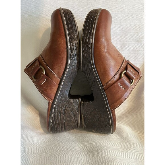 b.o.c. Platform Comfort Clogs Slip On Mule Shoe’s Size 7 Brown w/ Buckle Accent - Picture 8 of 10
